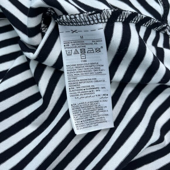 Old Navy Black & White Striped Long Sleeve Flowy Wrap Dress Women’s Size Medium - Picture 8 of 13